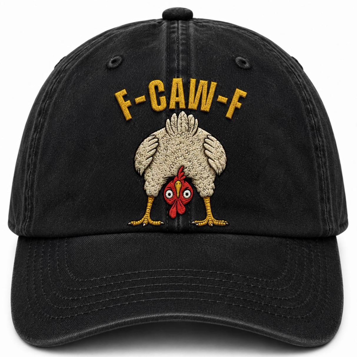 Funny F-Caw-F Embroidered Washed Dad Hat