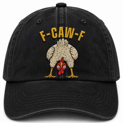 Funny F-Caw-F Embroidered Washed Dad Hat