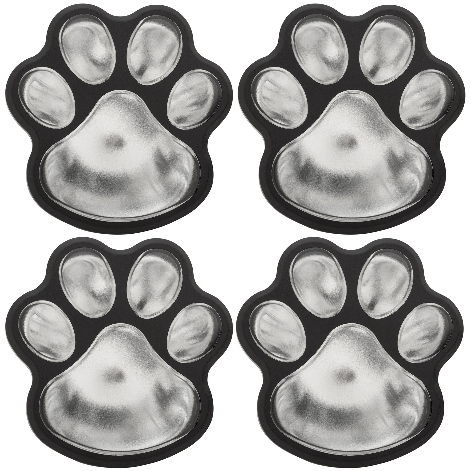 Paw Print Solar Ground Lights - Set of 4