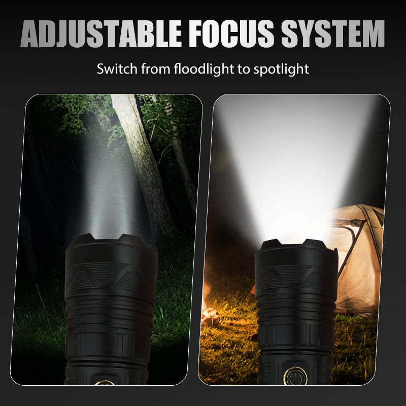 Rechargeable P50 LED Flashlight with Adjustable Zoom