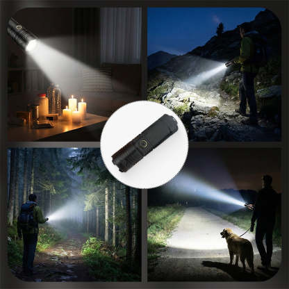 Rechargeable P50 LED Flashlight with Adjustable Zoom