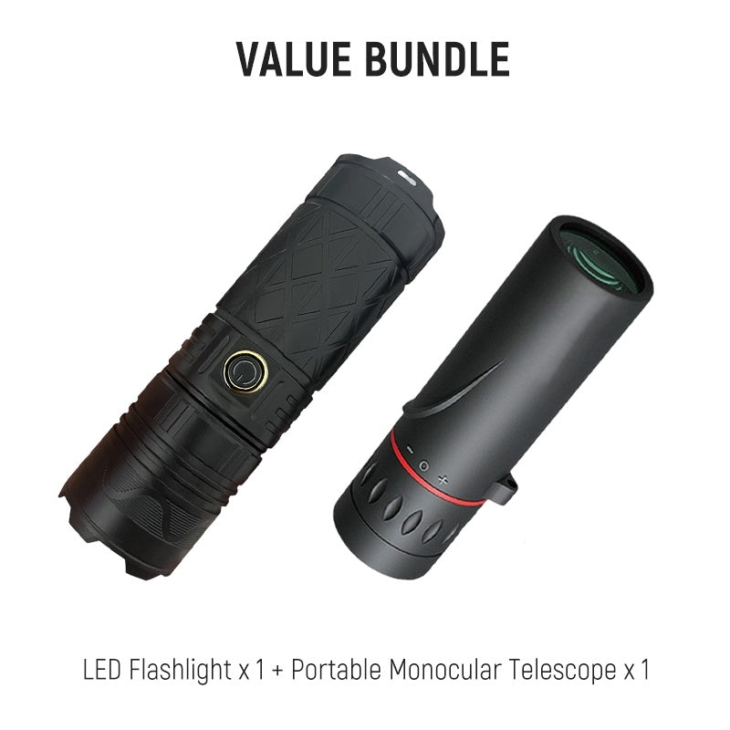 Rechargeable P50 LED Flashlight with Adjustable Zoom