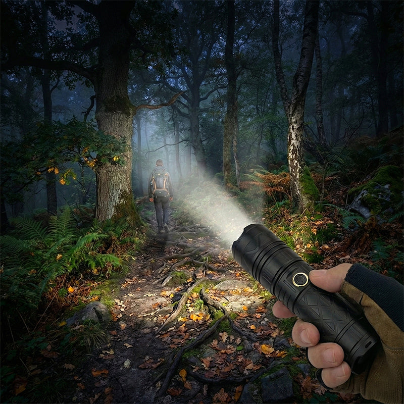 Rechargeable P50 LED Flashlight with Adjustable Zoom