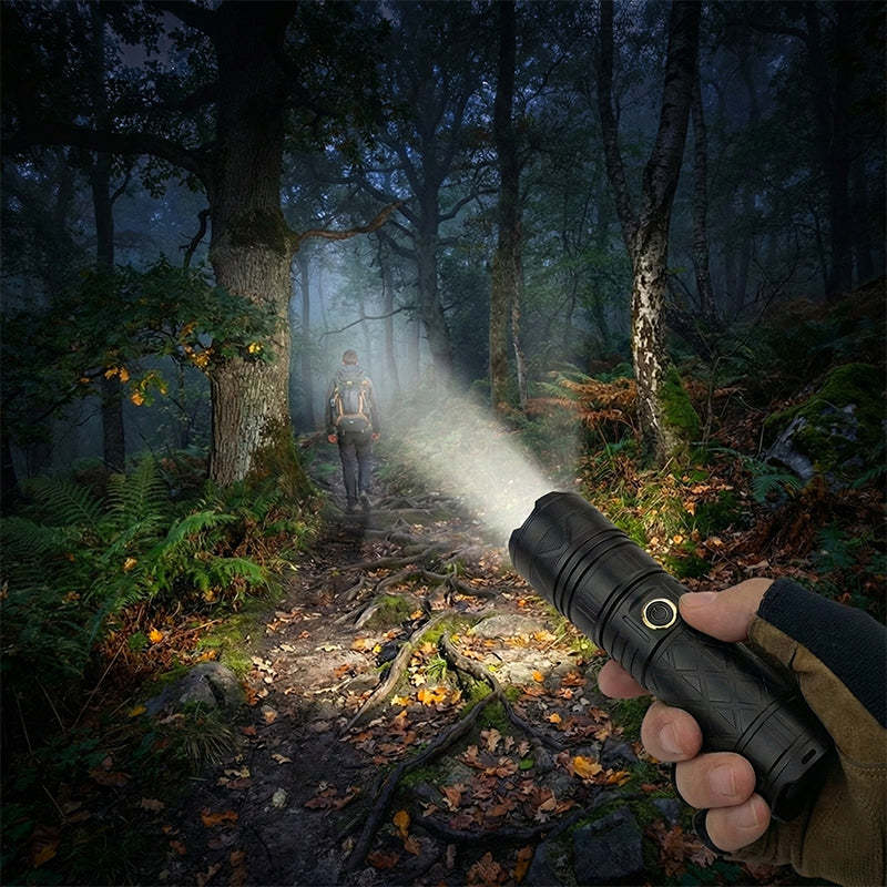 Rechargeable P50 LED Flashlight with Adjustable Zoom