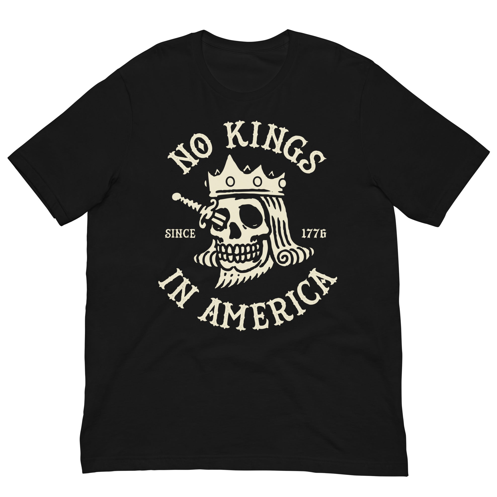 No Kings In America Skull Graphic T-Shirt – Bold Statement Tee Since 1776