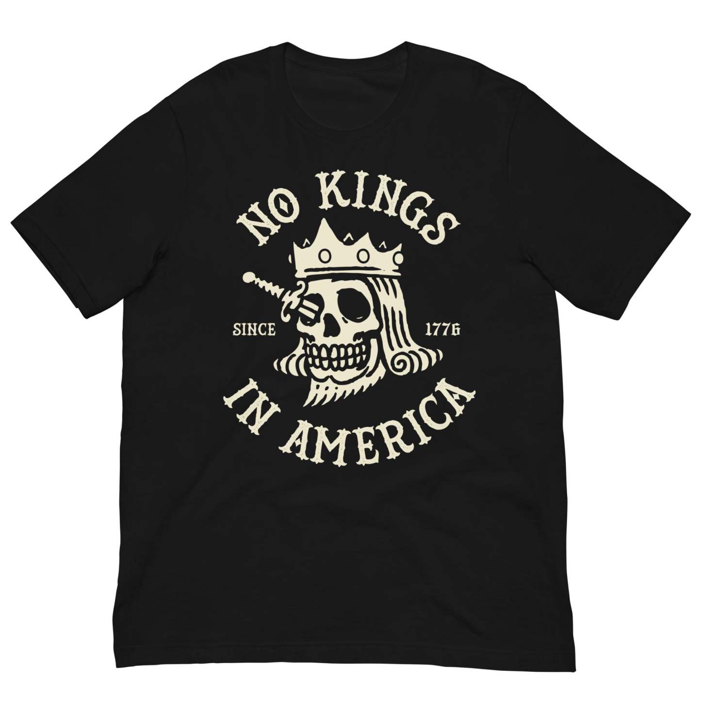 No Kings In America Skull Graphic T-Shirt – Bold Statement Tee Since 1776