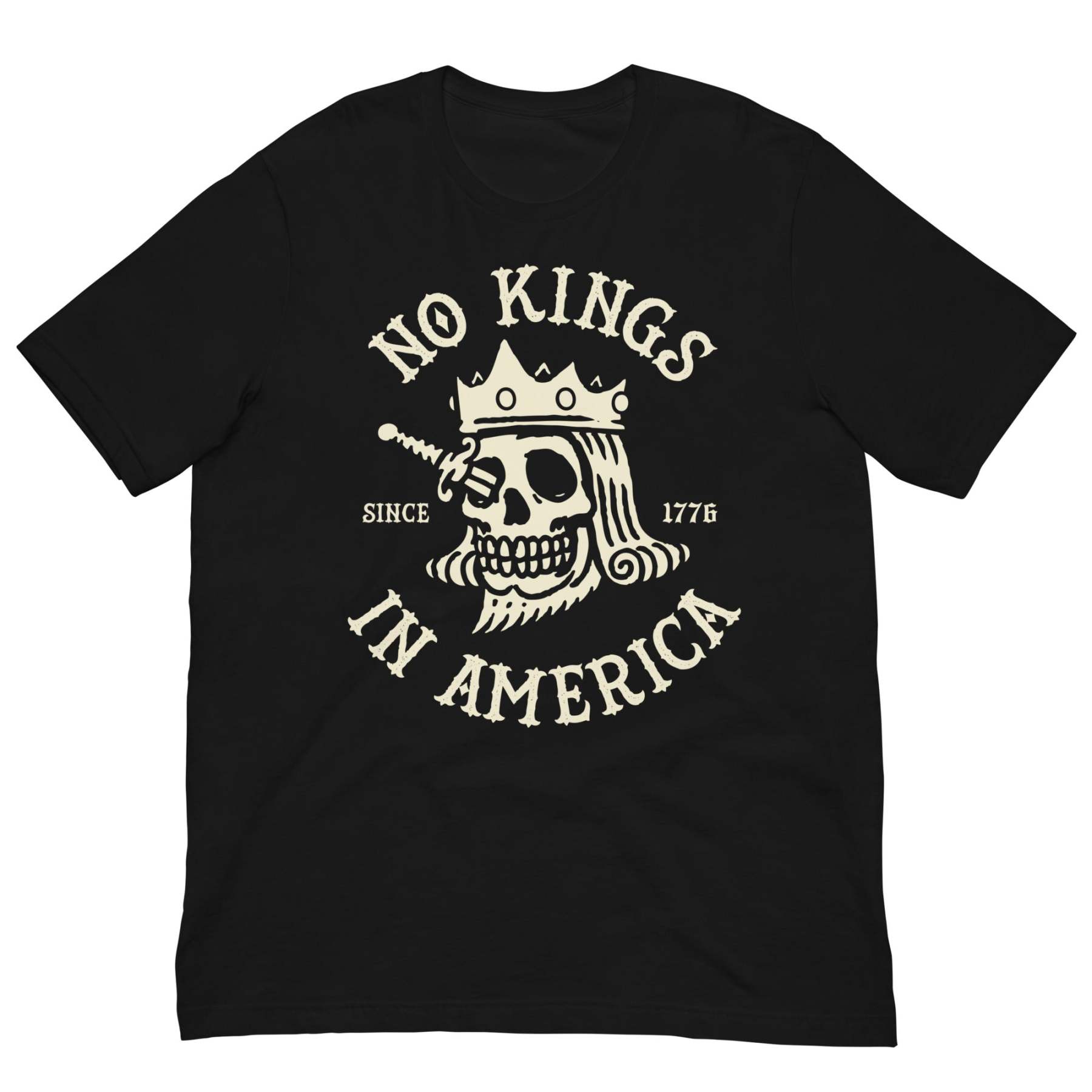 No Kings In America Skull Graphic T-Shirt – Bold Statement Tee Since 1776