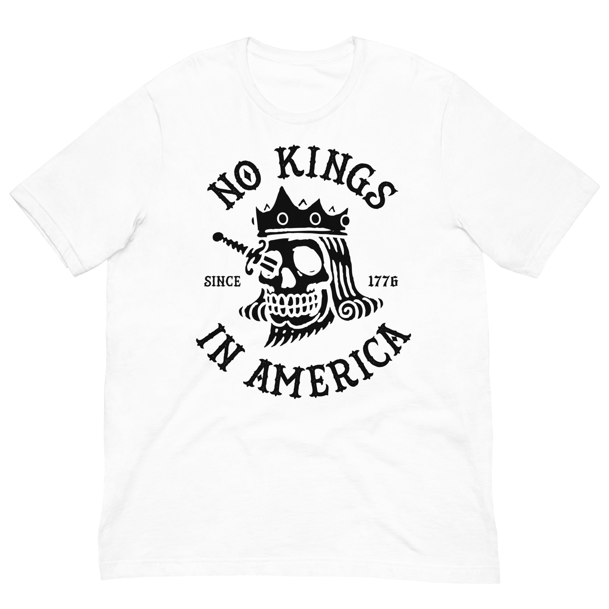 No Kings In America Skull Graphic T-Shirt – Bold Statement Tee Since 1776