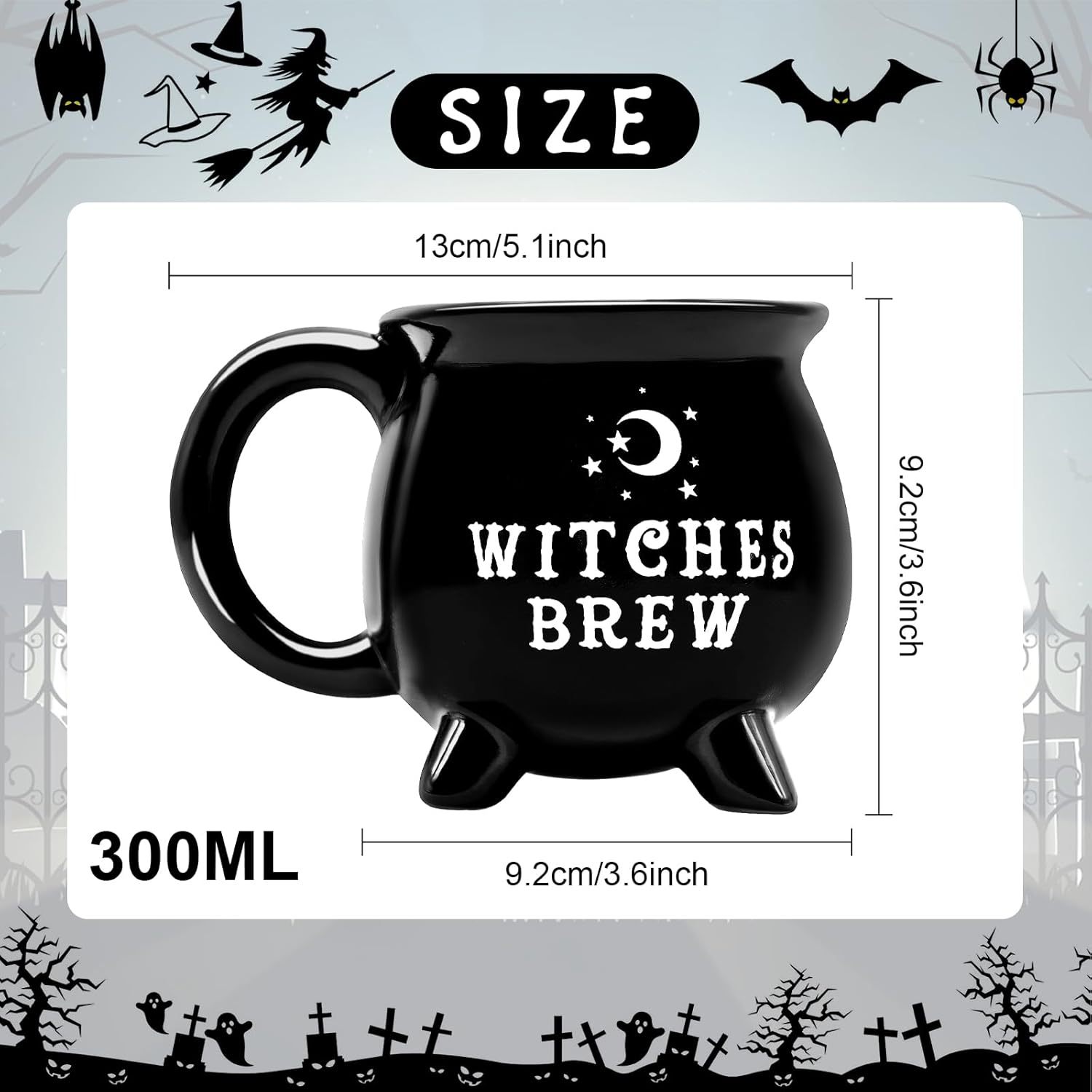 Witches Brew Cauldron Stoneware Mug