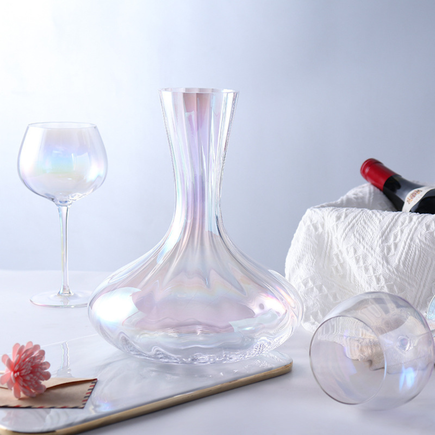 Crystal Glass Red Wine Glass Set Home Rainbow Goblet Ins Champagne High Value Cocktail Glass Wine Cocktail-glass Kitchen Bar-Wildvoy