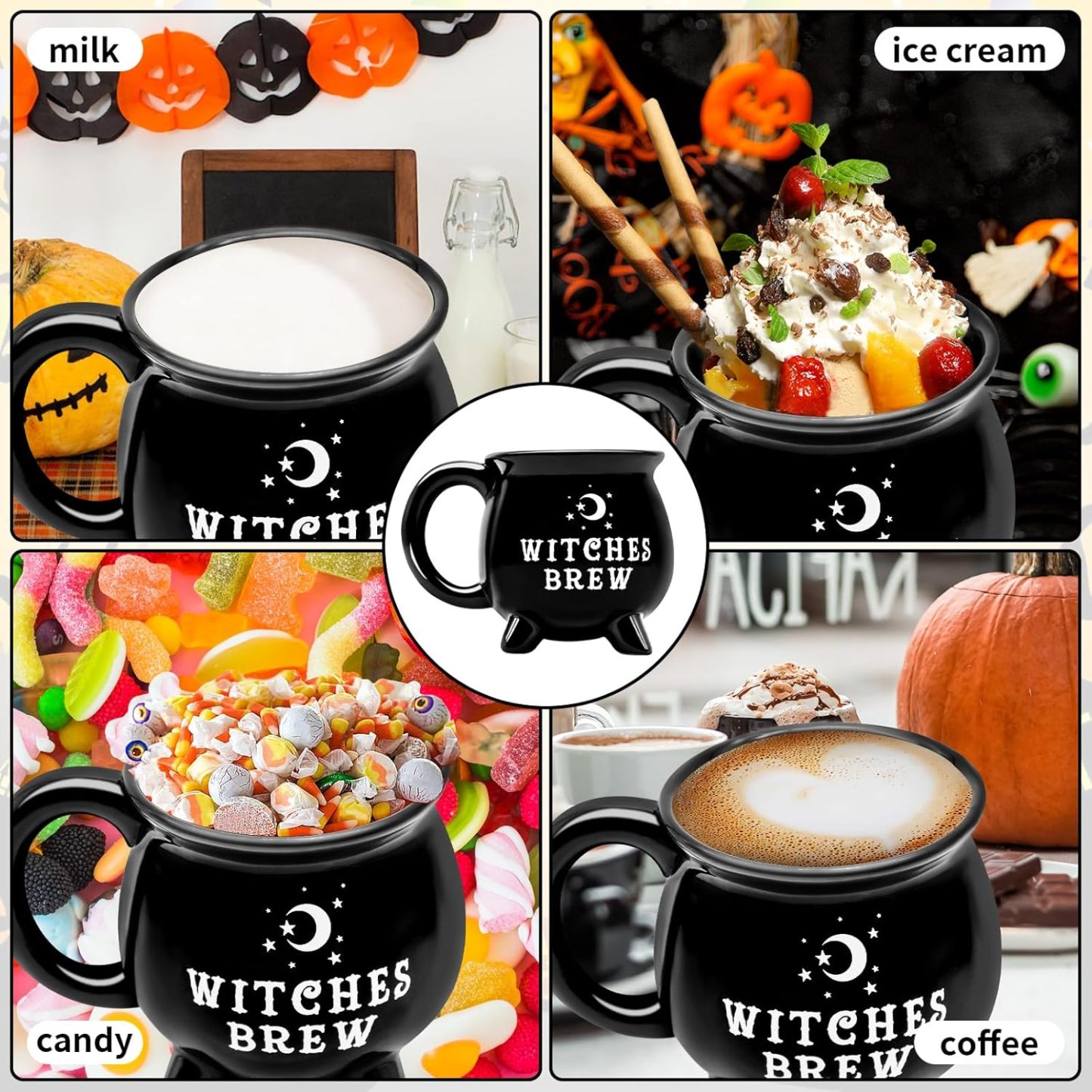 Witches Brew Cauldron Stoneware Mug