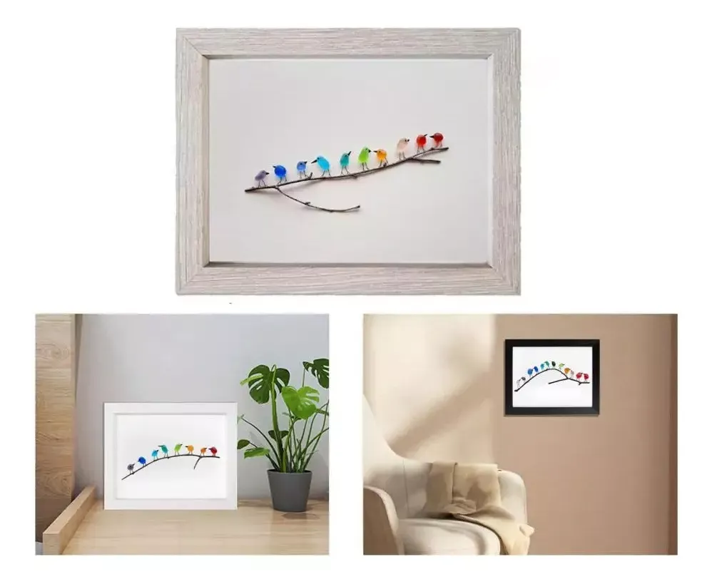 🏆 50K+ SOLD!⏰This Week Special Price⚡Sea Glass Rainbow Birds - A Truly Unique Handmade Artwork