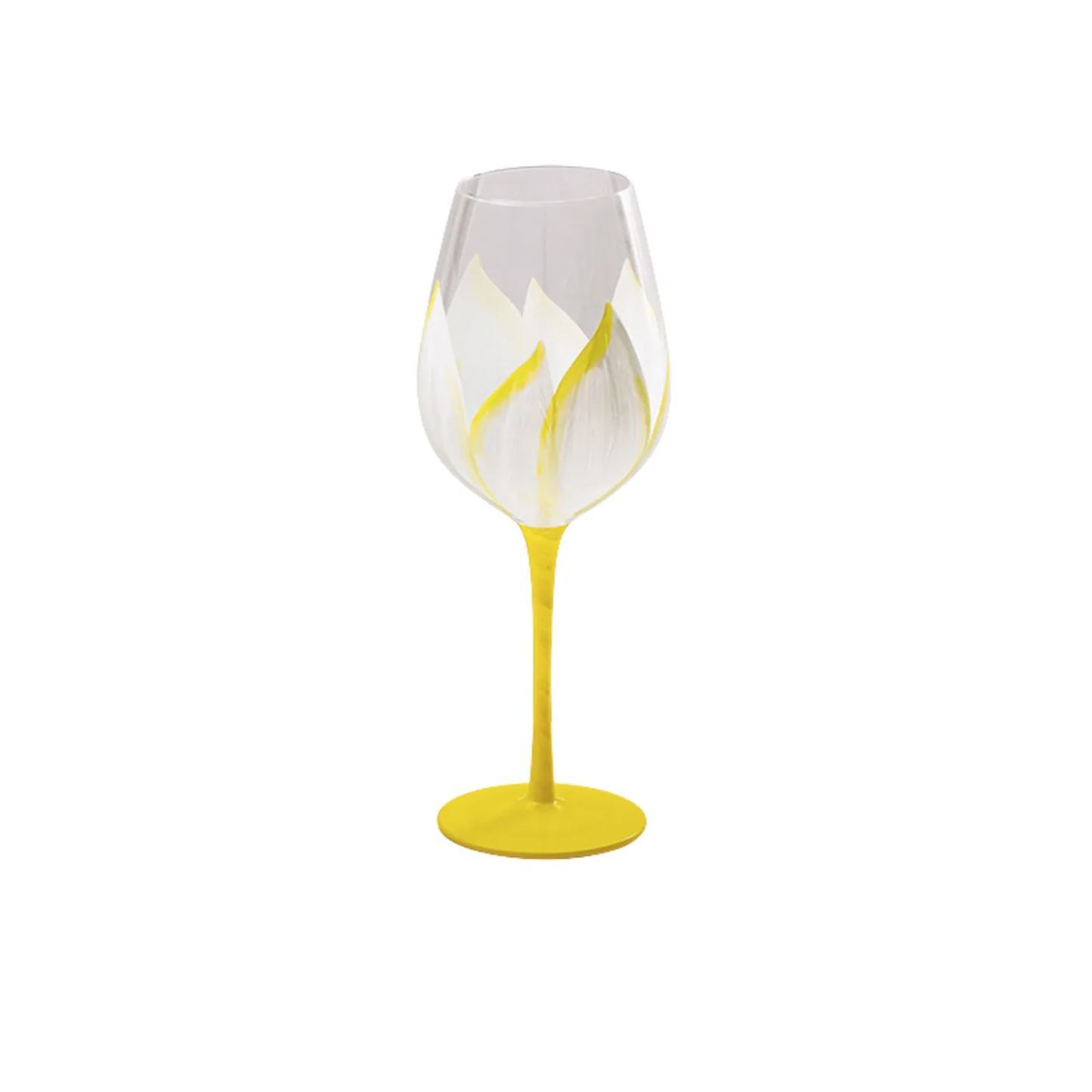 Hand-Painted Flowers Wine Glass Household Painted Goblet Crystal Champagne Drinkware
