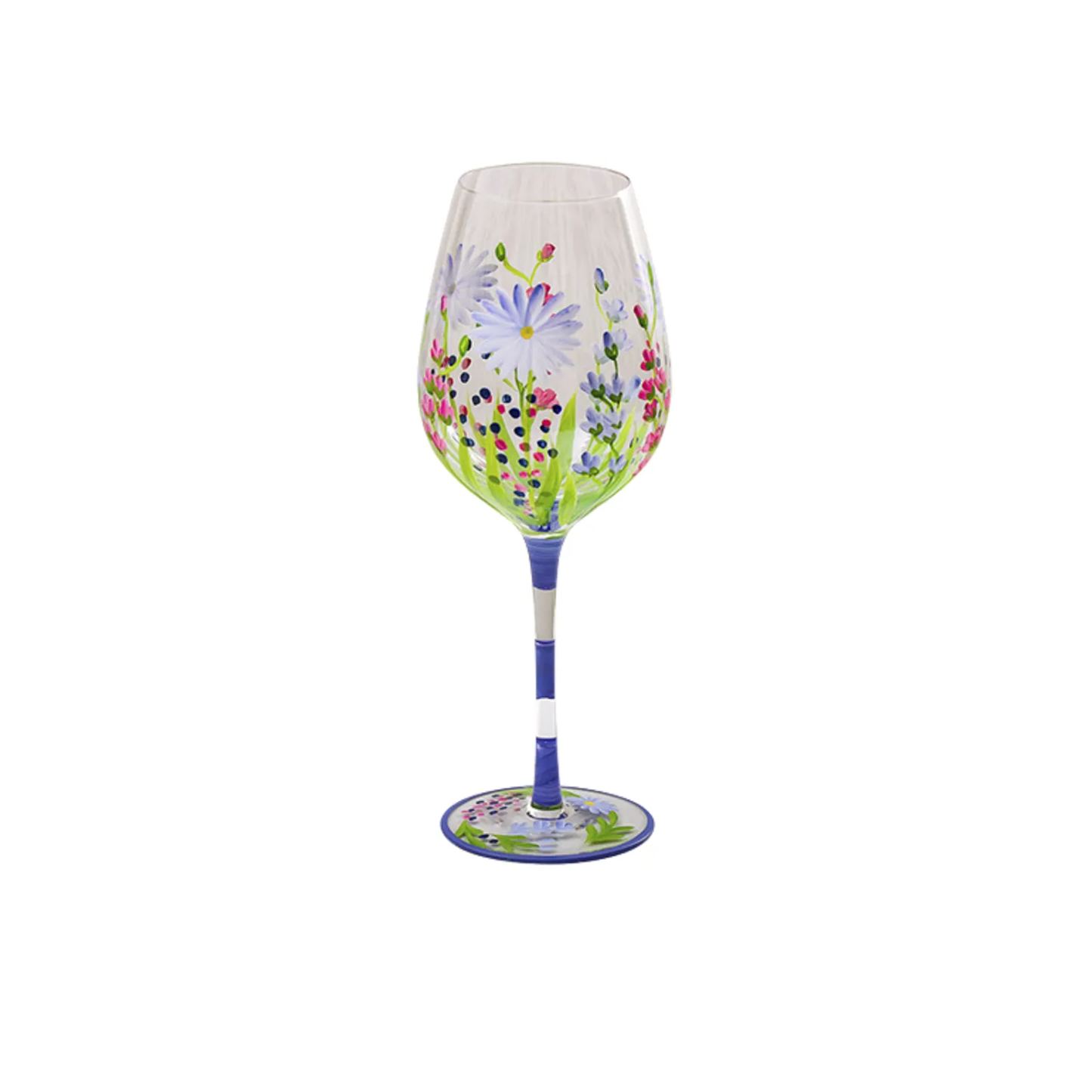 Hand-Painted Flowers Wine Glass Household Painted Goblet Crystal Champagne Drinkware