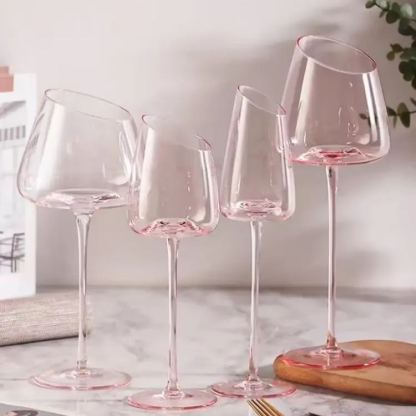 Pink Flamingo Slanted Lipstick Wine Glass Sweet Wine Glass High Value Luxury Home Goblet Wine Champagne Glass Cup Wedding Gift-Wildvoy