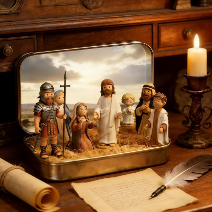 🔥Last Day 49% Off🎁Mini Easter Jesus Set in a Tin Box