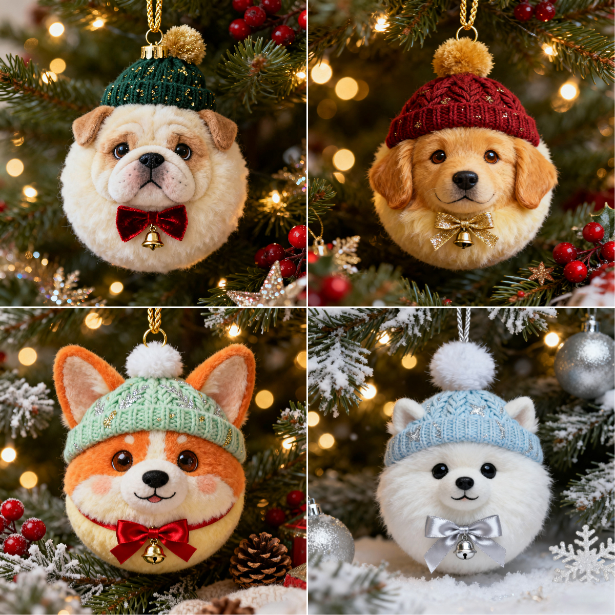Winter Furry Friends Ornaments – Cozy Holiday Decor
