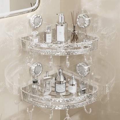 🔥Corrugated Suction Cup Shower Caddy – No Drilling, Space Saver