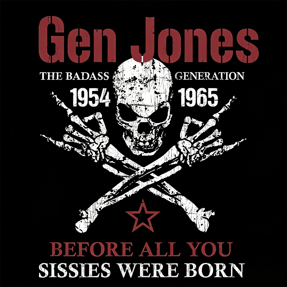 Gen Jones The Badass Generation 1954-1965 Skull Graphic T-Shirt