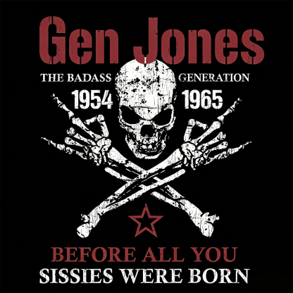 Gen Jones The Badass Generation 1954-1965 Skull Graphic T-Shirt