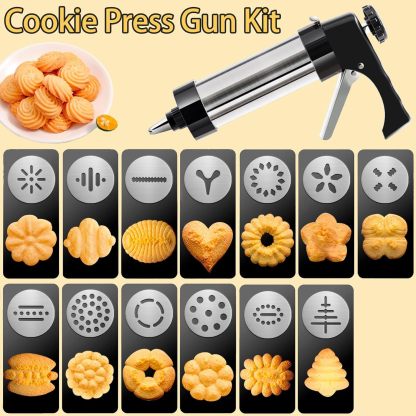 Stainless Steel Cookie Press Gun Kit: Easy Shaping & Durable Build