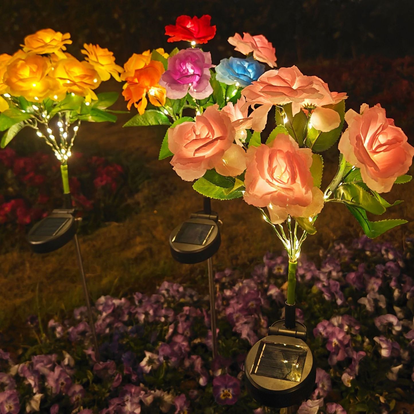 🎁🔥☀️2026 NEW Solar Simulated Garden Lights,upgraded solar panels, IP44 dustproof and waterproof