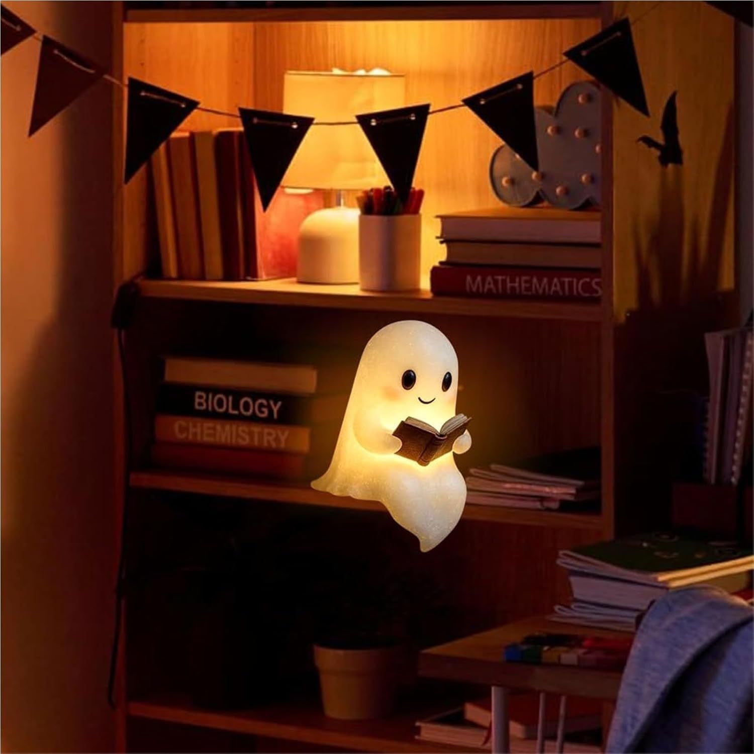 Lighted Boo Ghost Reading Tabletop Decor