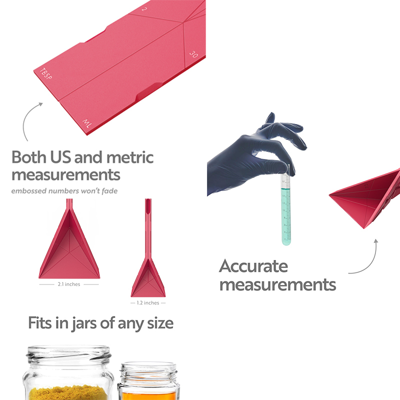 Flat 3-in-1 Folding Measuring Spoons 2 Spoons fold into 6 Sizes Magnetic DuraBend Tech lasts 100k+ folds LeakProof for Wet & Dry Baking Lover Gifts