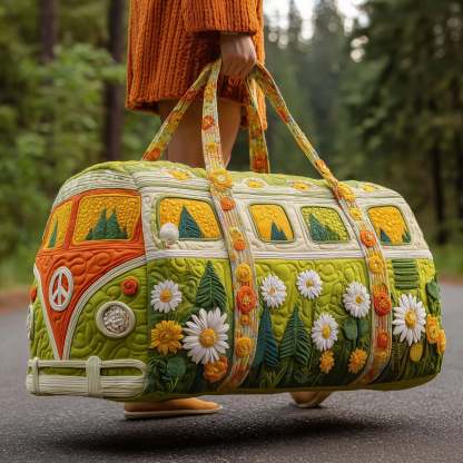 New Year Flash Sale - Hippie Van Quilted Duffle Bag