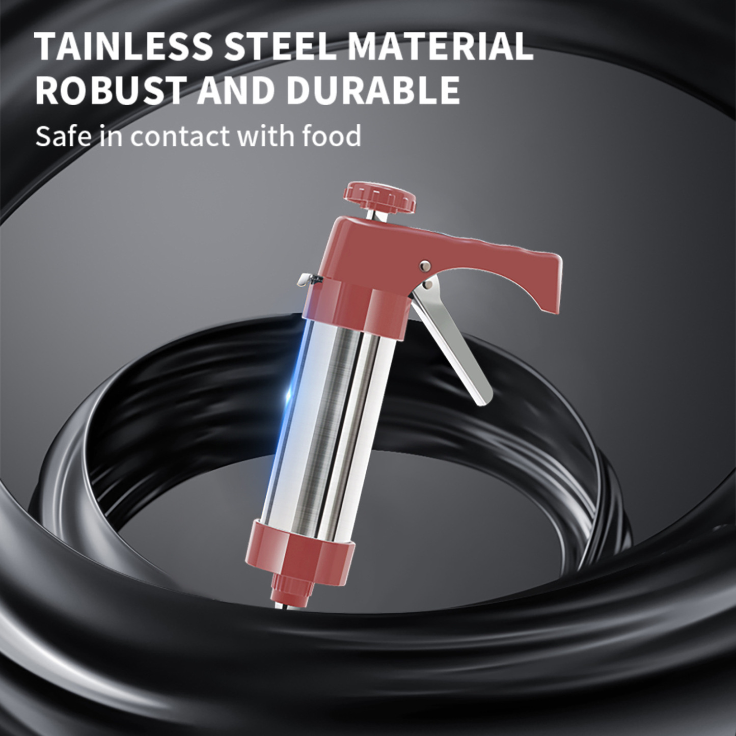 Stainless Steel Cookie Press Gun Kit: Easy Shaping & Durable Build