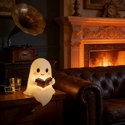 Lighted Boo Ghost Reading Tabletop Decor