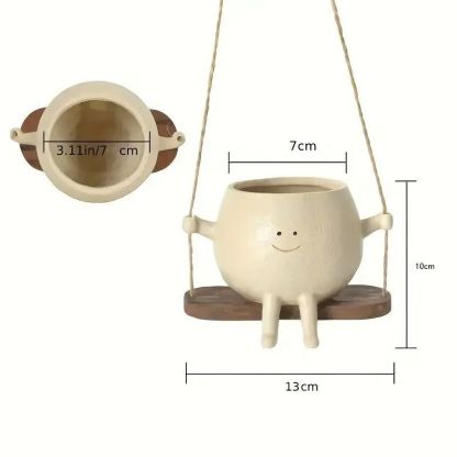 Cute Resin Smiley Face Planter with Drainage
