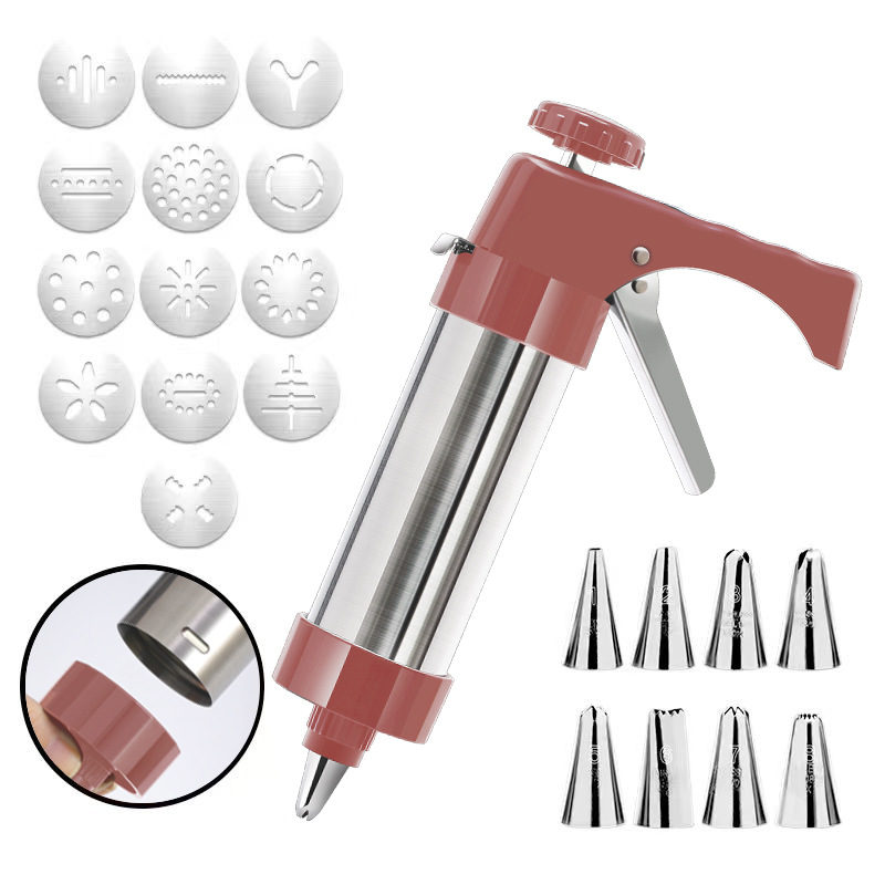 Stainless Steel Cookie Press Gun Kit: Easy Shaping & Durable Build