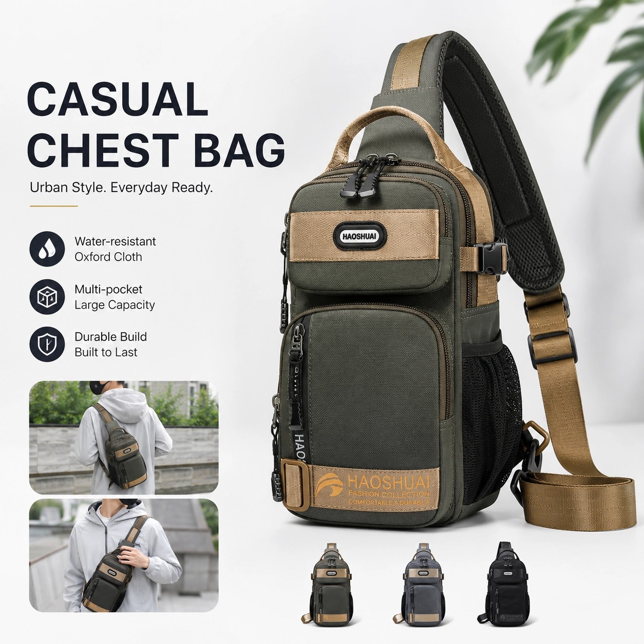 💼Hot Sale 50% OFF! 🔥 2026 Adjustable Oxford Cloth Casual Chest Bag – Stylish & Durable ✨