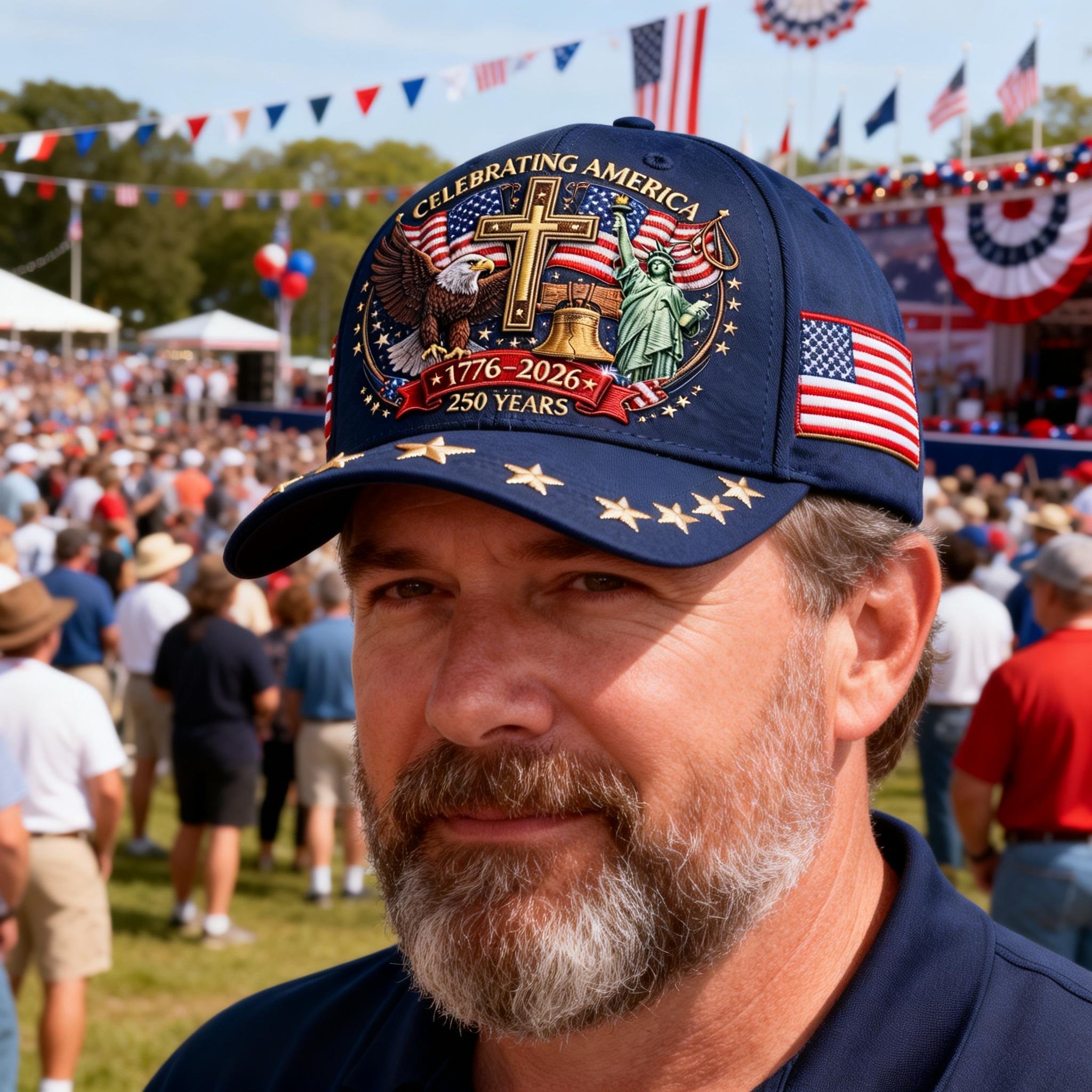 🦅Eagle & Liberty & Cross🎆United States 250th Anniversary Hat🧢