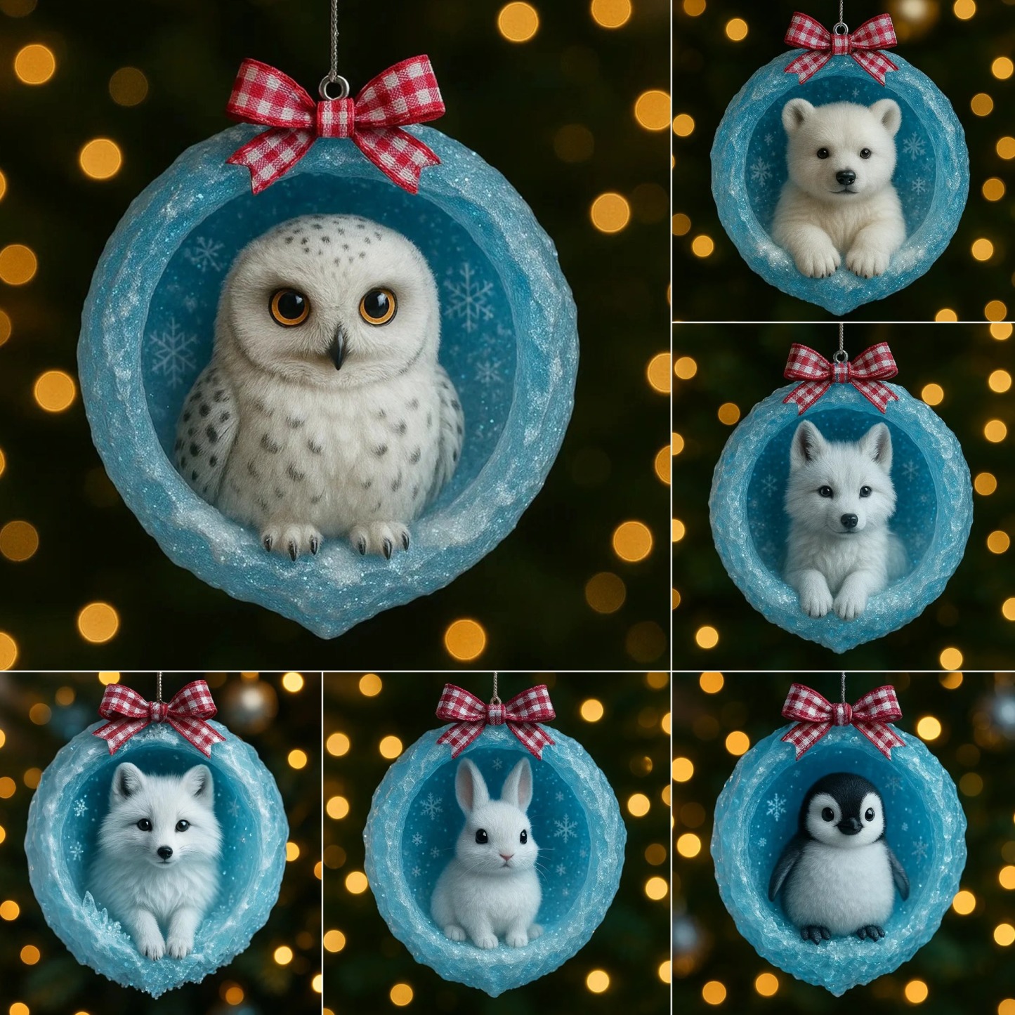  ❄️Ice Crystal Cave Animal Ornaments