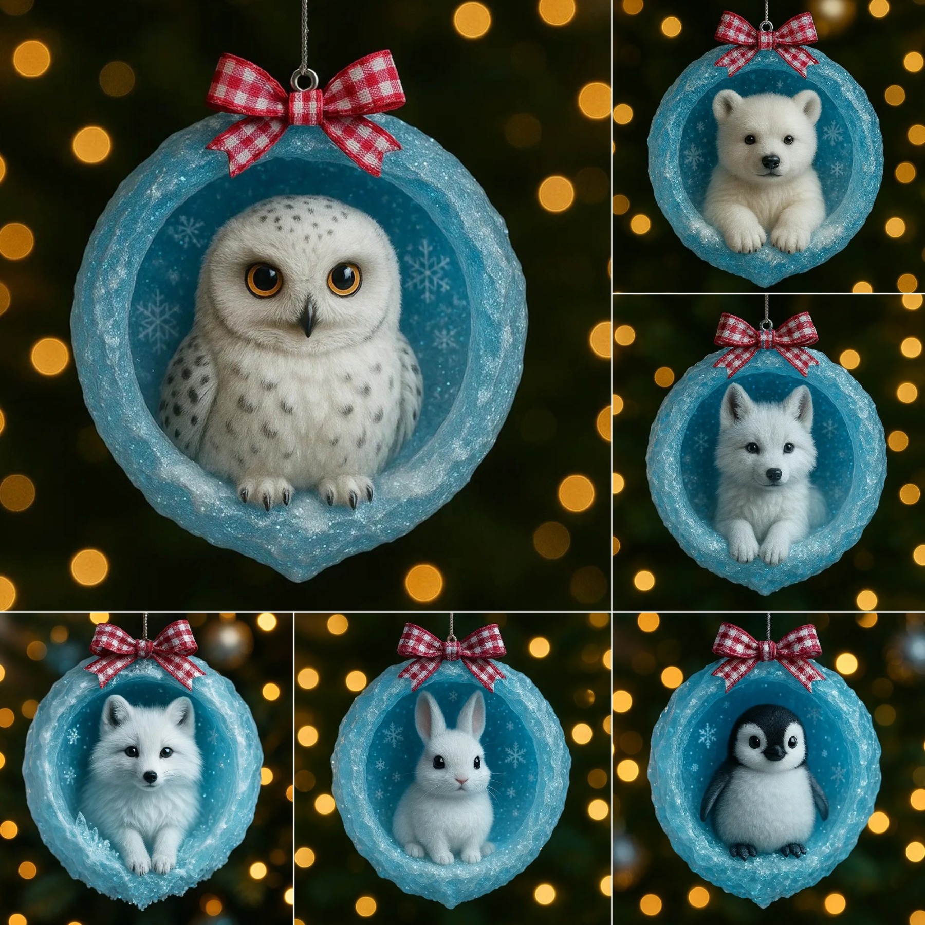  ❄️Ice Crystal Cave Animal Ornaments
