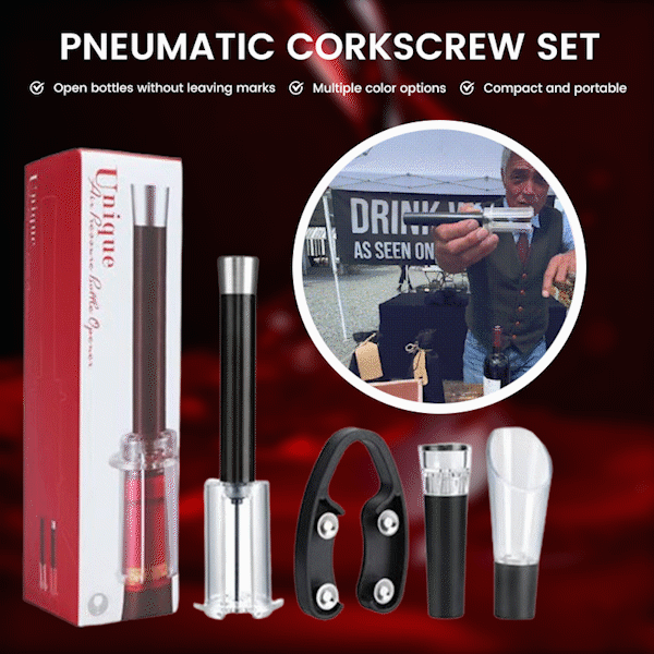 🔥Air Pump Cork Remover Wine Bottle Opener Set
