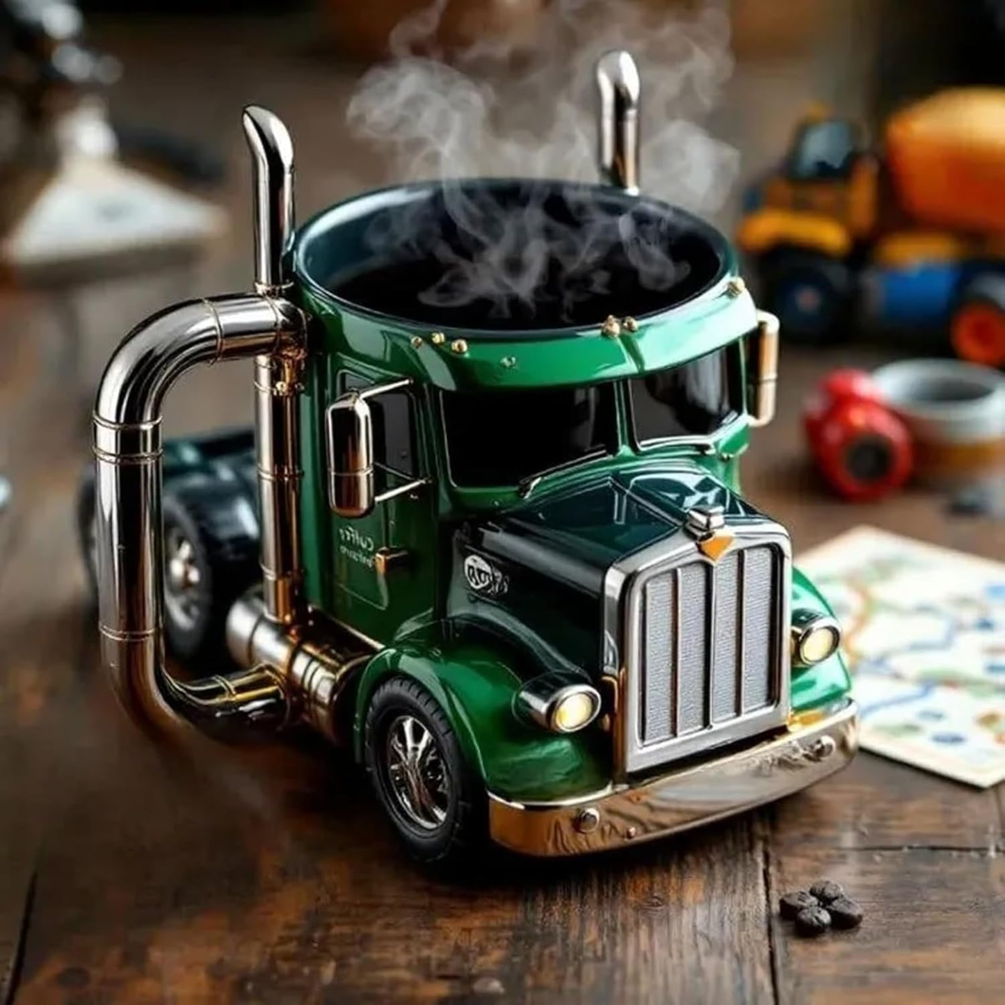 Durable Semi-Truck Shaped Coffee Mug – Handcrafted Resin Mug for Family & Friends