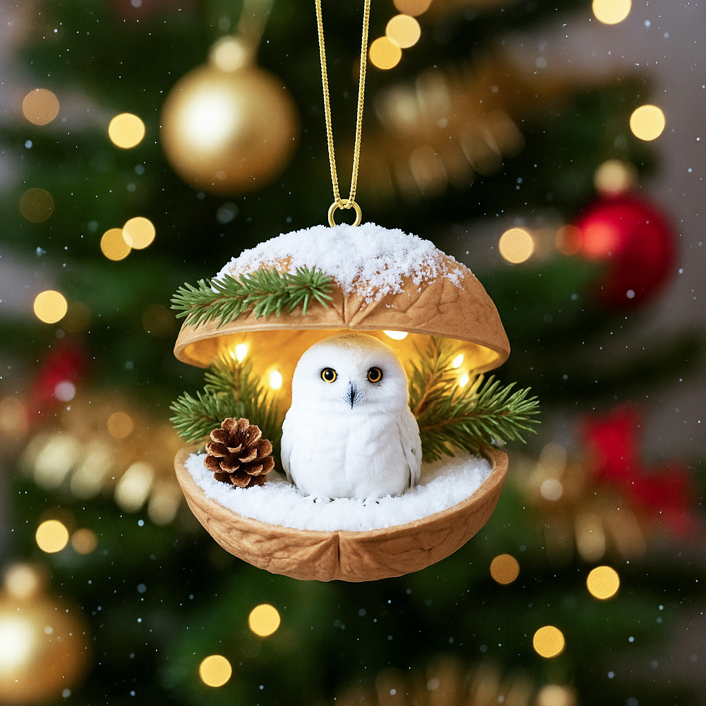 🌰🎄Woodland Friends Walnut Shell Ornament