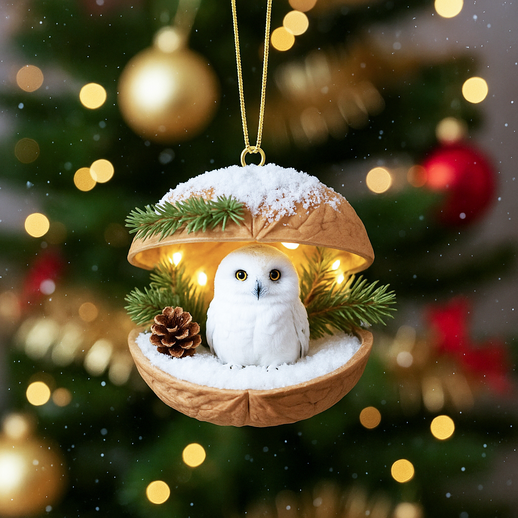 🌰🎄Woodland Friends Walnut Shell Ornament