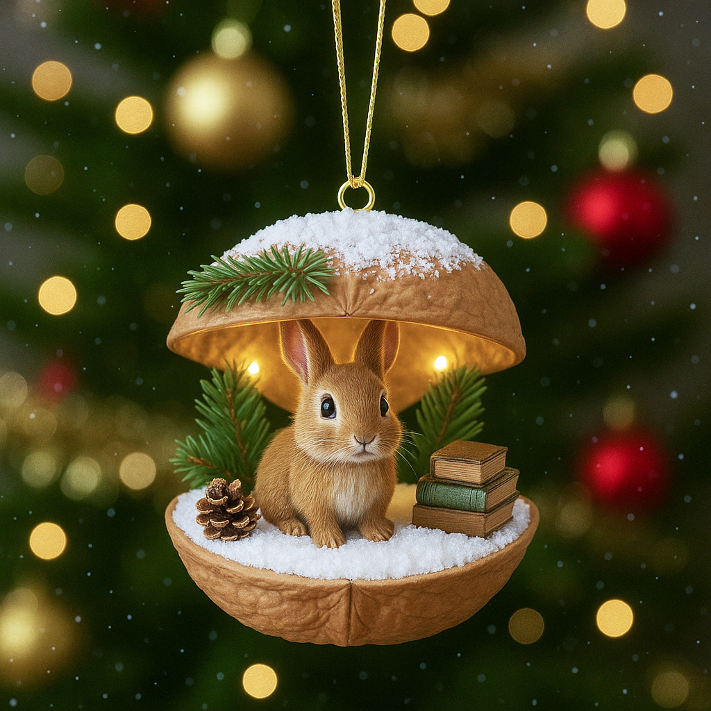 🌰🎄Woodland Friends Walnut Shell Ornament