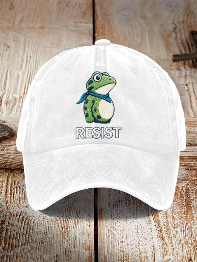 Frog Print Unisex Vintage Hat