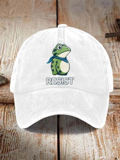 Frog Print Unisex Vintage Hat