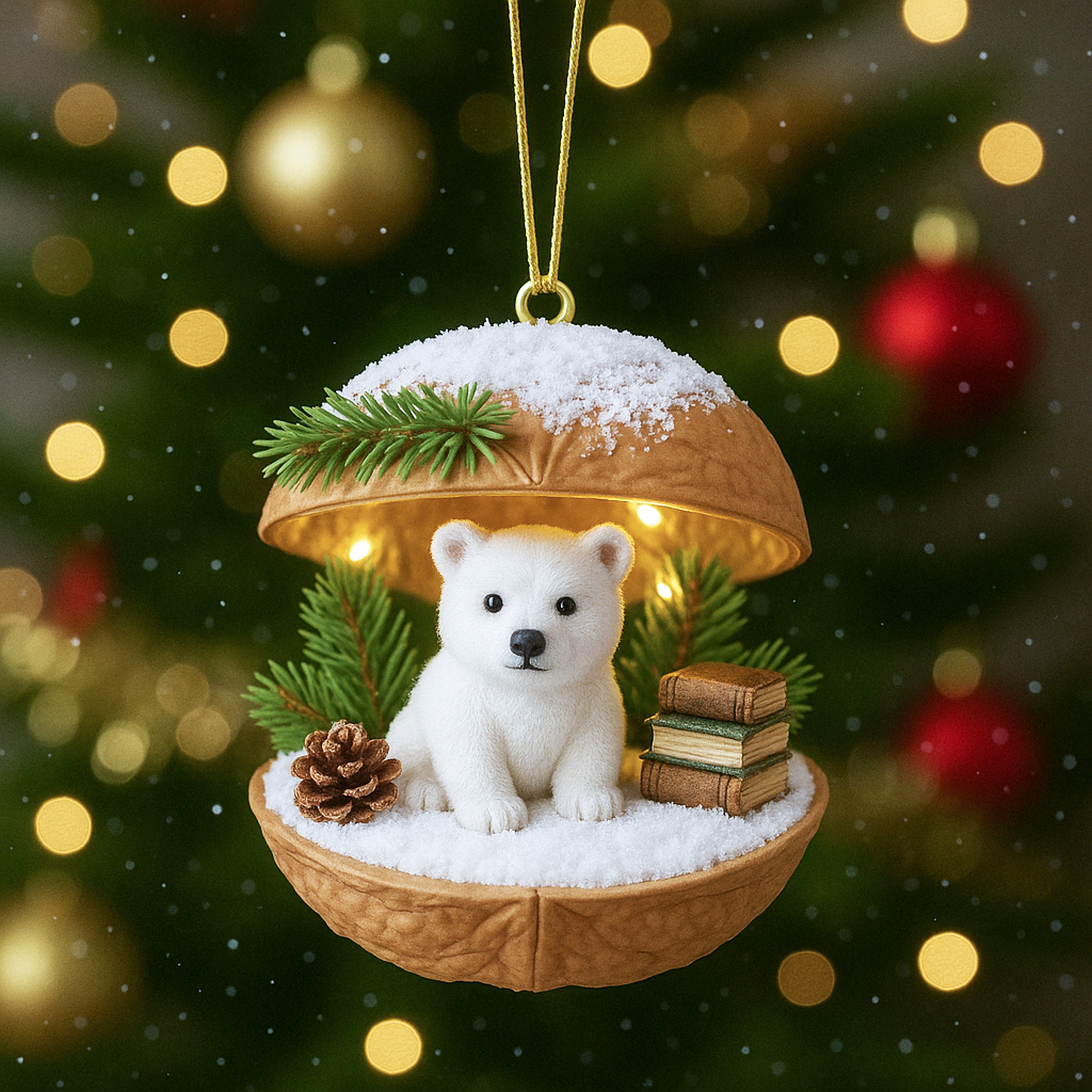 🌰🎄Woodland Friends Walnut Shell Ornament