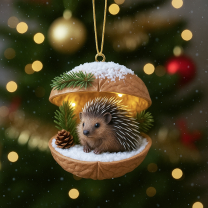 🌰🎄Woodland Friends Walnut Shell Ornament