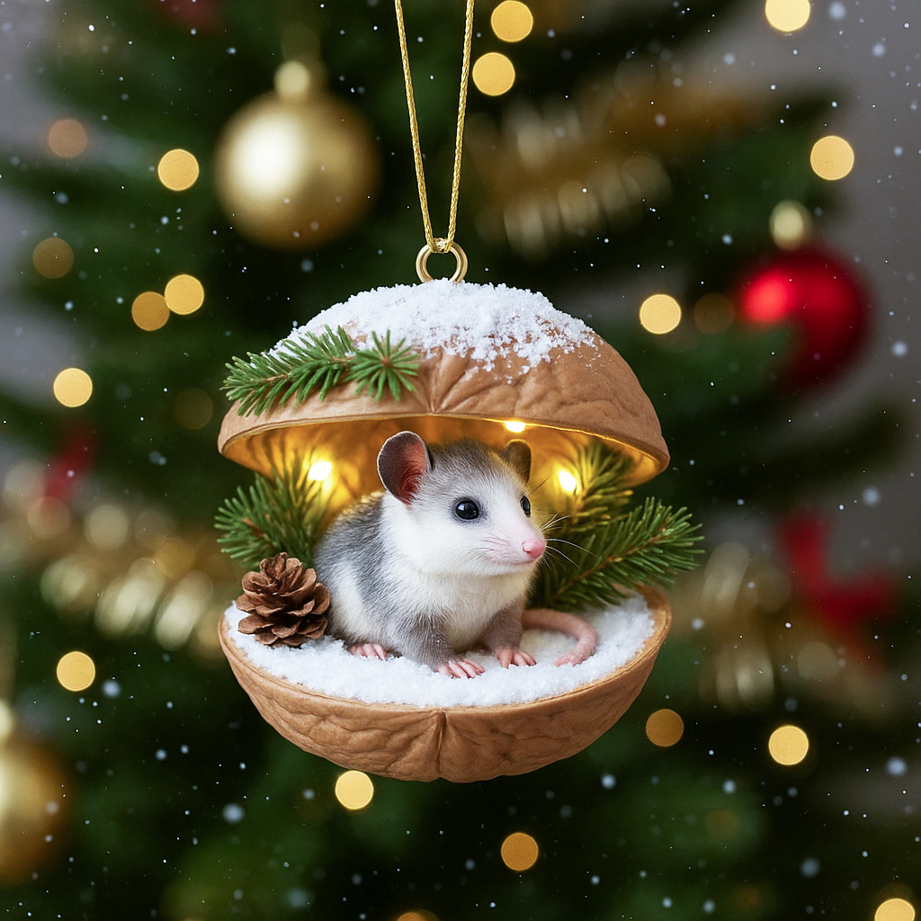 🌰🎄Woodland Friends Walnut Shell Ornament
