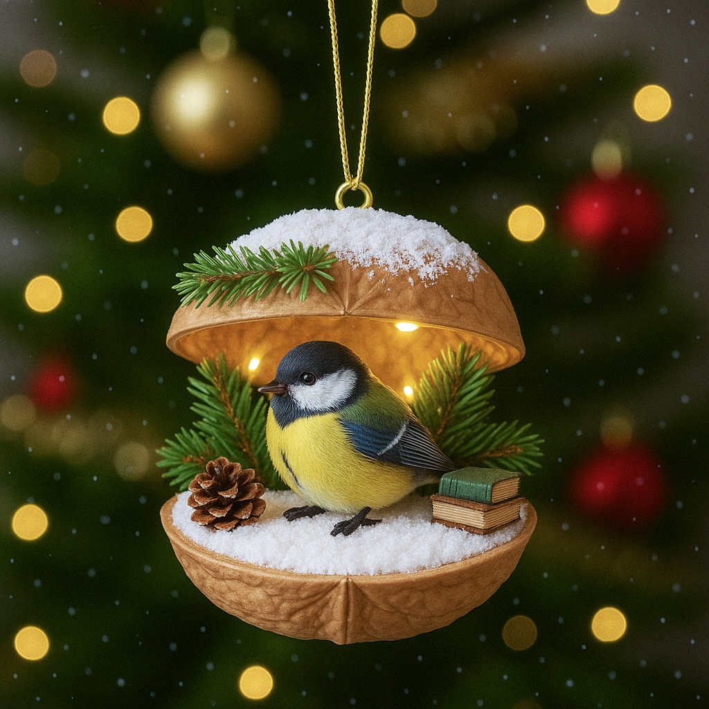 🌰🎄Woodland Friends Walnut Shell Ornament