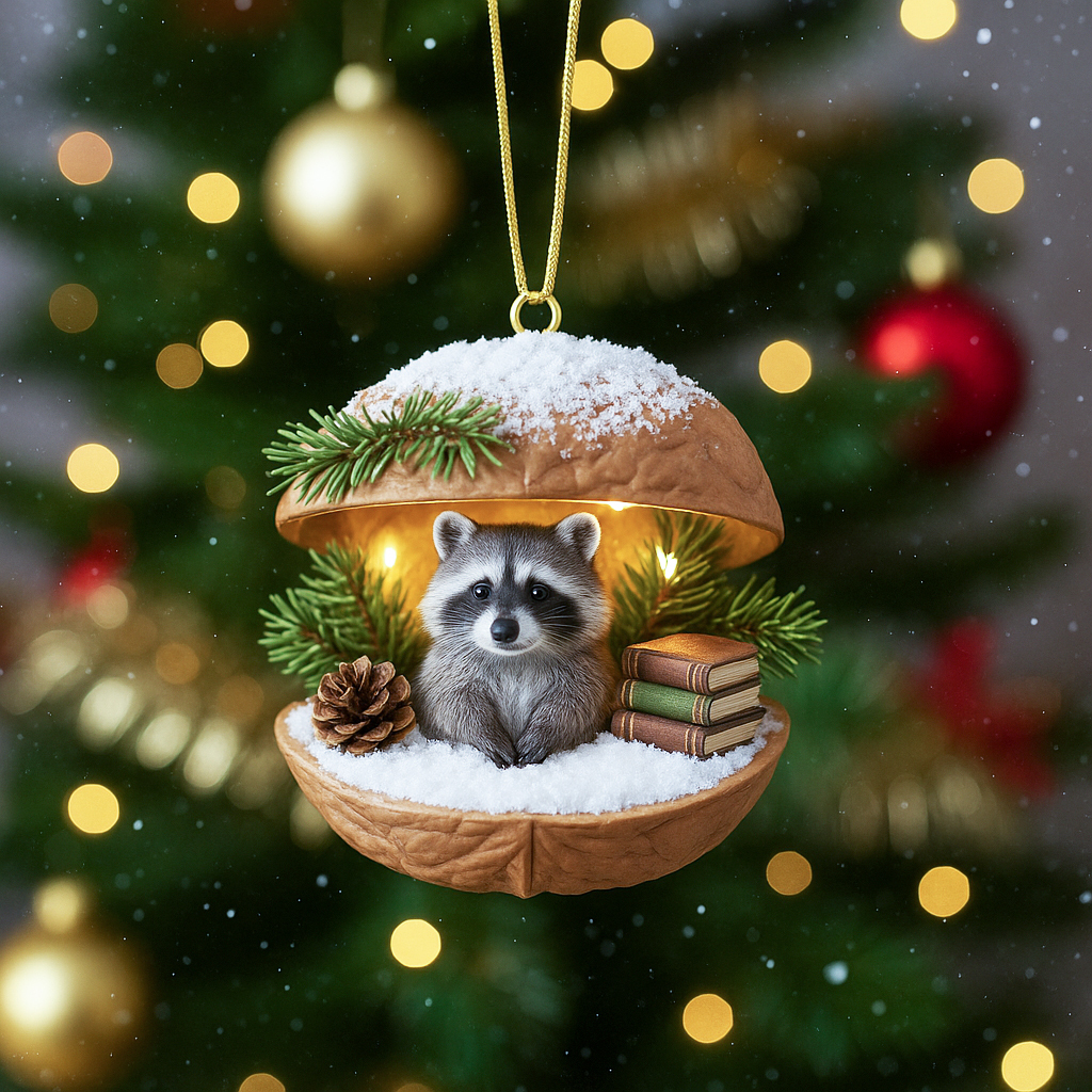 🌰🎄Woodland Friends Walnut Shell Ornament
