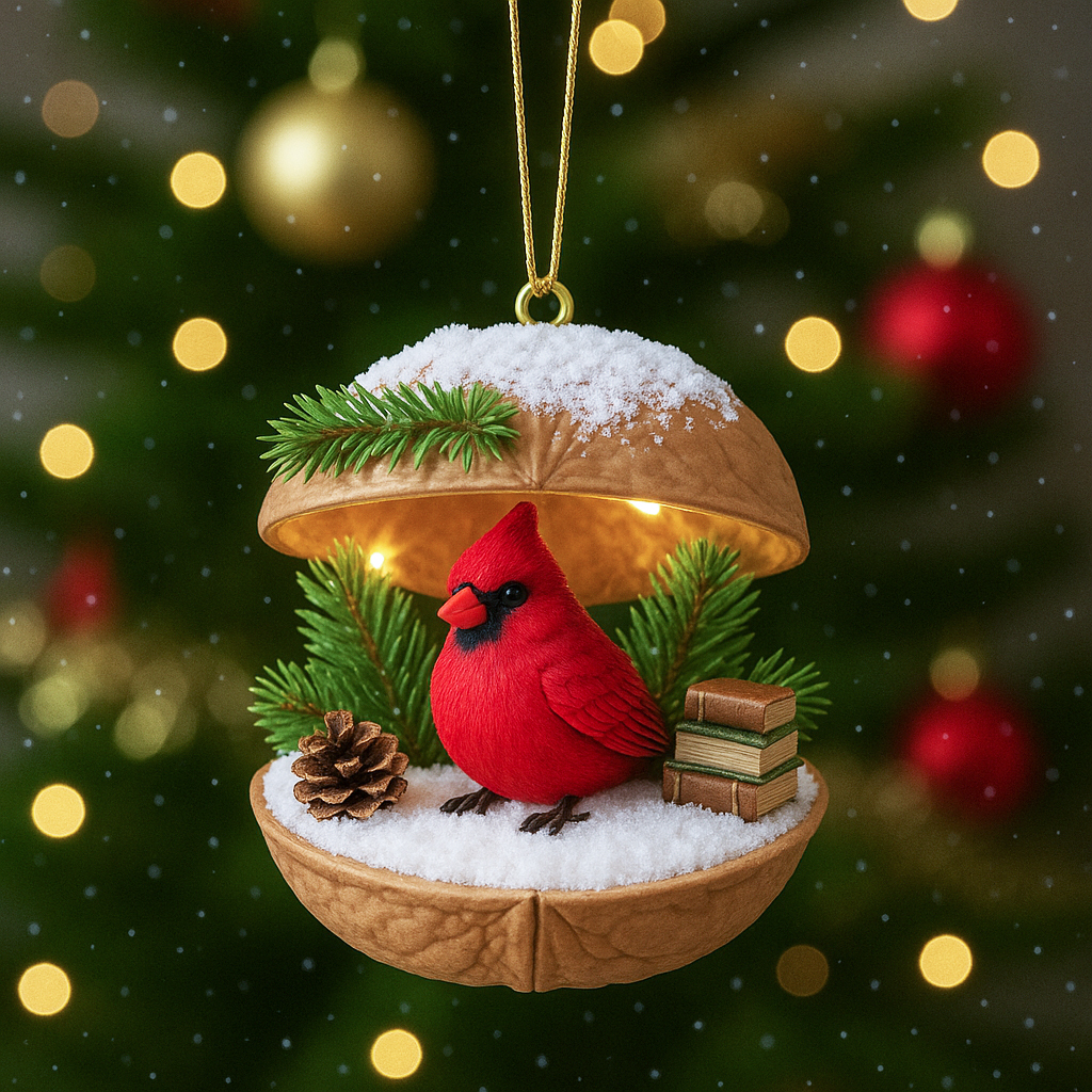 🌰🎄Woodland Friends Walnut Shell Ornament